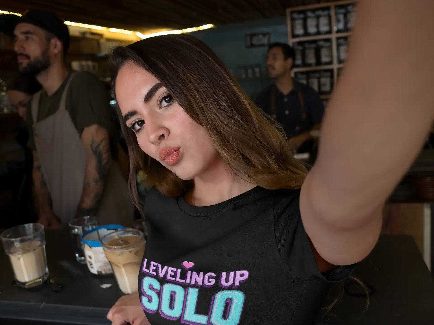 LEVELING-UP-SOLO-Collection-Empowering-Single-Life-T-Shirts-Independent-Woman-Gifts SHE VIBES AFTER DARK